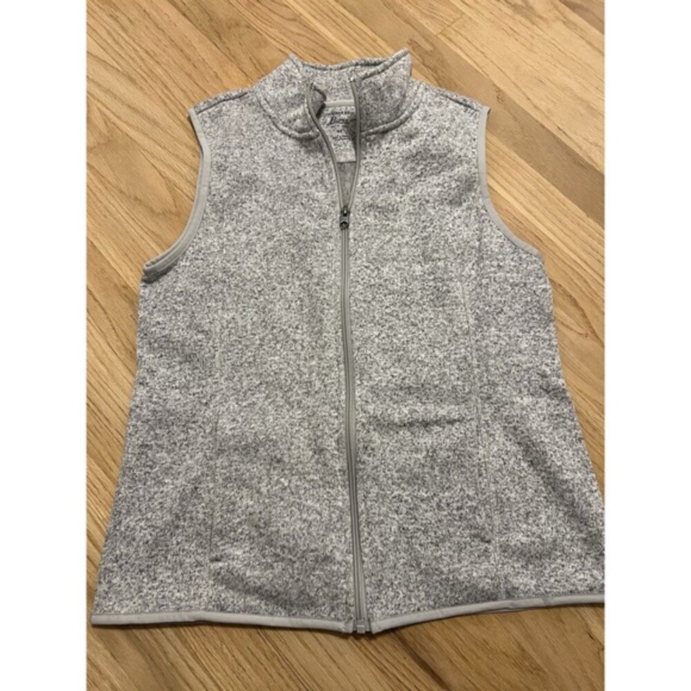 GH Bass &‎ Co Womens Heather Gray Sweater Fleece Full Zip Vest Mock Neck Size M